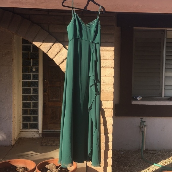 Venus Floor-length Gown in Forest Green - Picture 3 of 9